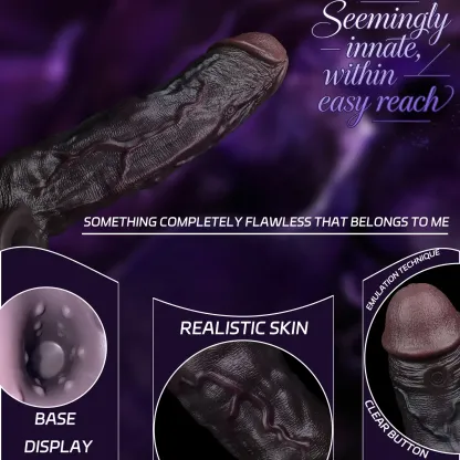 Hugo 7.1"×2" Black Vibrating Penis Sleeve | 10 Vibration Modes Remote Control